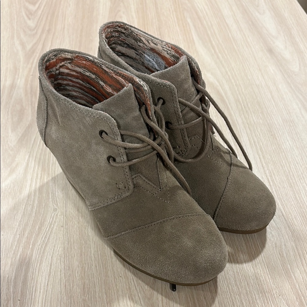 Toms Taupe Ankle Booties